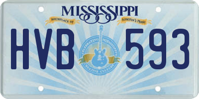 MS license plate HVB593