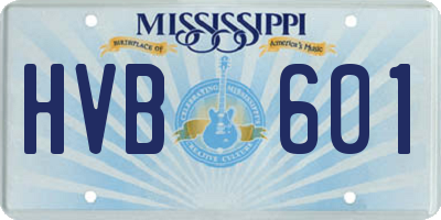 MS license plate HVB601