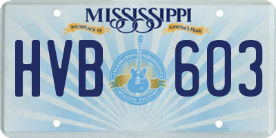 MS license plate HVB603