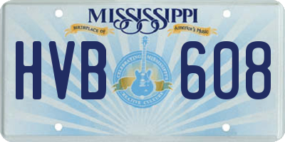 MS license plate HVB608