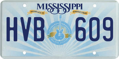 MS license plate HVB609
