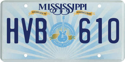 MS license plate HVB610