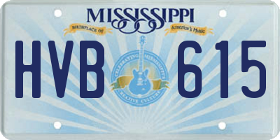 MS license plate HVB615
