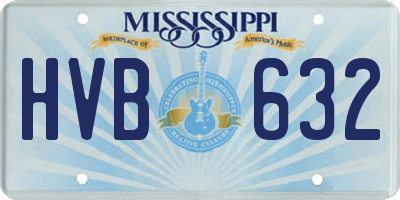 MS license plate HVB632