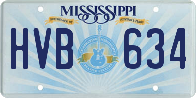 MS license plate HVB634