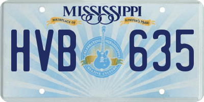 MS license plate HVB635