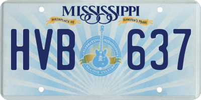 MS license plate HVB637