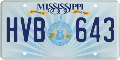 MS license plate HVB643