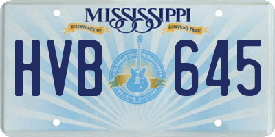 MS license plate HVB645
