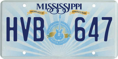 MS license plate HVB647