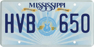 MS license plate HVB650