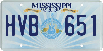 MS license plate HVB651