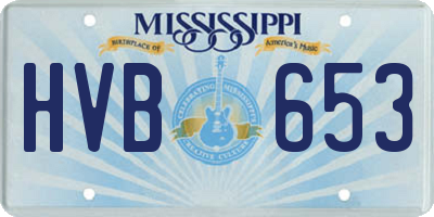 MS license plate HVB653