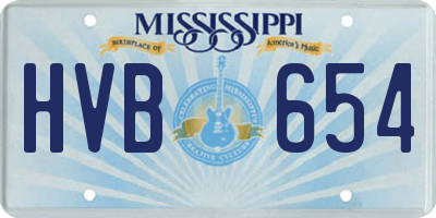 MS license plate HVB654