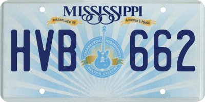MS license plate HVB662
