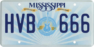 MS license plate HVB666