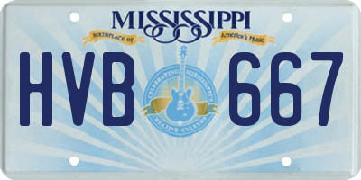 MS license plate HVB667