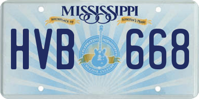 MS license plate HVB668