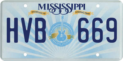 MS license plate HVB669