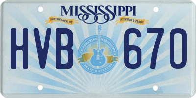 MS license plate HVB670