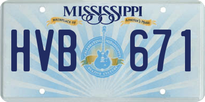 MS license plate HVB671