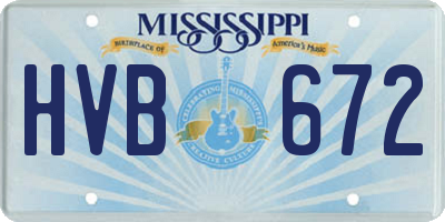 MS license plate HVB672