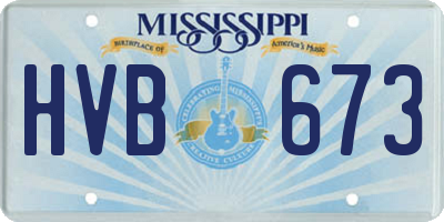 MS license plate HVB673
