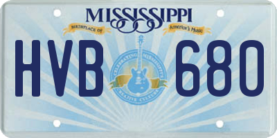 MS license plate HVB680