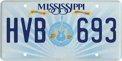 MS license plate HVB693