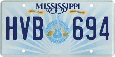 MS license plate HVB694