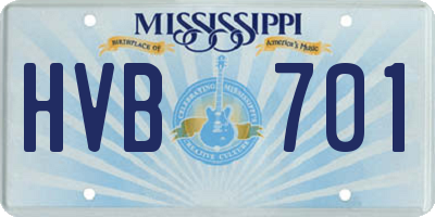 MS license plate HVB701