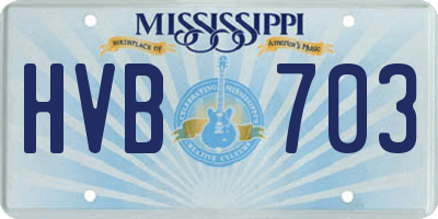 MS license plate HVB703