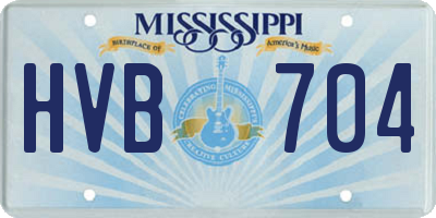 MS license plate HVB704