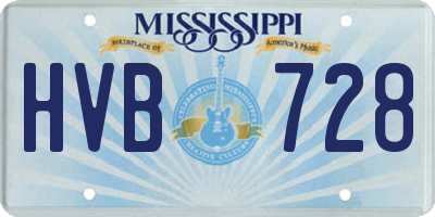 MS license plate HVB728
