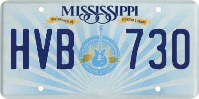 MS license plate HVB730