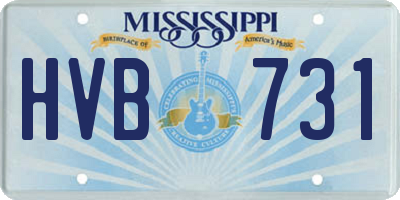 MS license plate HVB731