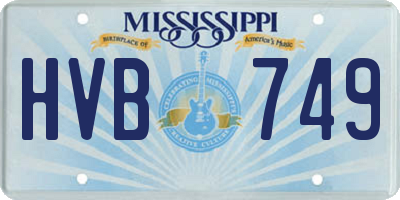 MS license plate HVB749