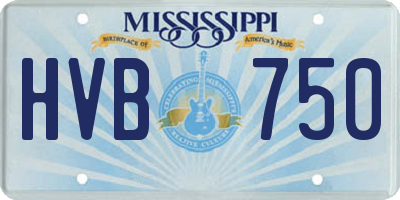 MS license plate HVB750