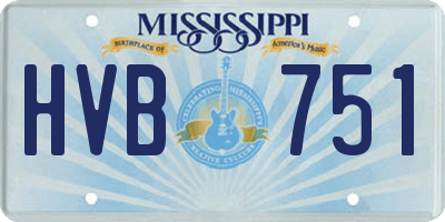 MS license plate HVB751