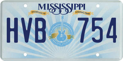 MS license plate HVB754