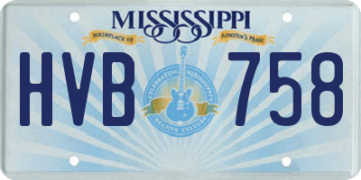 MS license plate HVB758