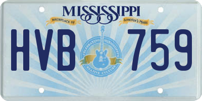 MS license plate HVB759