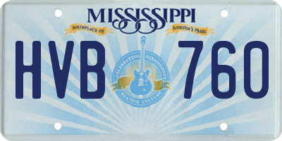 MS license plate HVB760