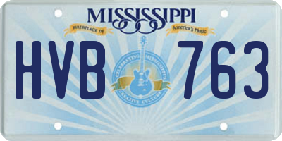 MS license plate HVB763