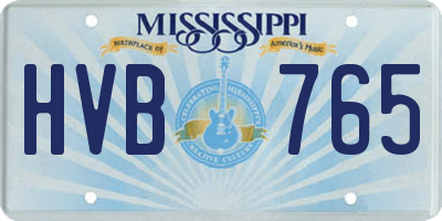 MS license plate HVB765