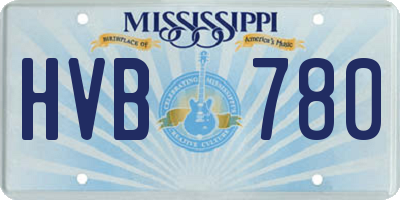 MS license plate HVB780