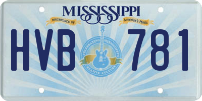 MS license plate HVB781