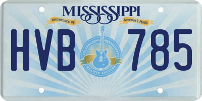 MS license plate HVB785