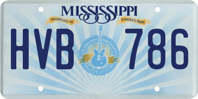 MS license plate HVB786