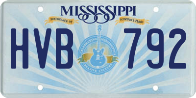 MS license plate HVB792